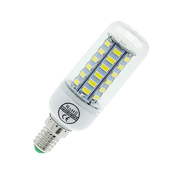 E12 LED Bulb 7W Equivalent to E12 Halogen Bulb 60W, Daylight White 6000K T3/T4 Base E12 Candelabra Bulbs for Ceiling Fan, Chandelier, Garage,Indoor Decorative Lighting, AC 110V 1pack