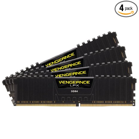 Corsair Vengeance LPX 32GB (4 x 8GB) DDR4 DRAM 2400MHz (PC4-19200) C14 memory kit for DDR4 Systems