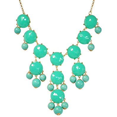 Bubble Necklace, Green Necklace, Statement Necklace (Fn0508-Green)