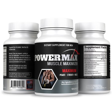 Powermax Testosterone Booster- 120 Capsules - Boost Testosterone Naturally- Test Booster- Testosterone Enhancing Formula
