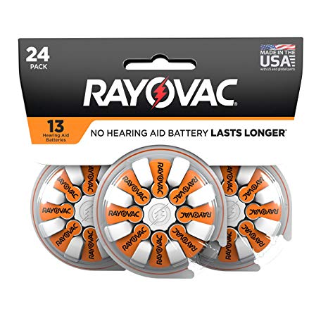 RAYOVAC Size 13 Hearing Aid Batteries, 24-Pack