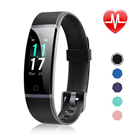 Letsfit Fitness Tracker, Activity Tracker Watch with Heart Rate Monitor, IP68 Waterproof Smart Watch with Step Counter, Call & SMS Pedometer Calorie Counter for Women Men Kids