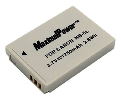 MaximalPower DB CAN NB-5L Lithium-Ion Battery for Canon PowerShot S100, SX200 IS SX210 IS SX220 HS SX230
