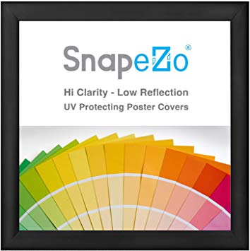 SnapeZo Black Poster Frame 36x36 Inches, 1.2 Inch Aluminum Profile, Front-Loading Snap Frame, Wall Mounting, Premium Series