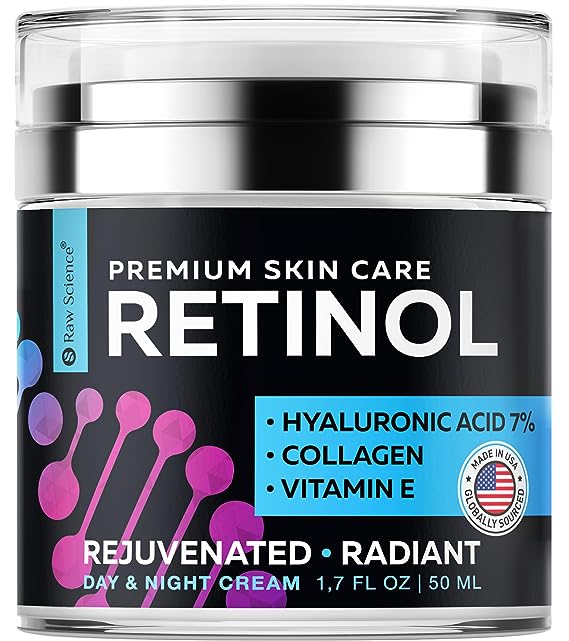 Retinol Cream for Face, Anti Aging Face Moisturizer for Women & Men, Anti Wrinkle Cream with Collagen Vitamin E, Day & Night Cream, Hyaluronic Acid Moisturizer for Skin, Revitalizing Face Cream 1.7 OZ