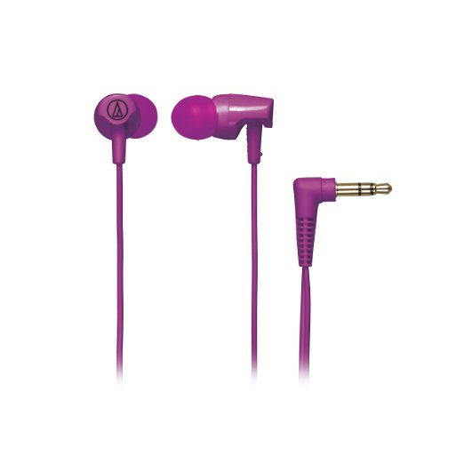 Audio Technica ATHCLR100PL In-Ear Headphones, Purple