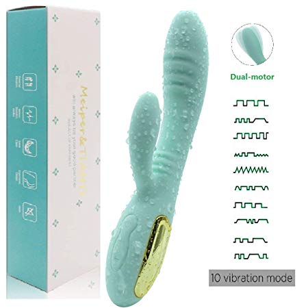 Stage Force Rotating LED Vibrator with USB Cable Rechargeable Gift Set - Silent Waterproof Desing Perfect for Bathtub, Pool Long Time Use (Light-Green)