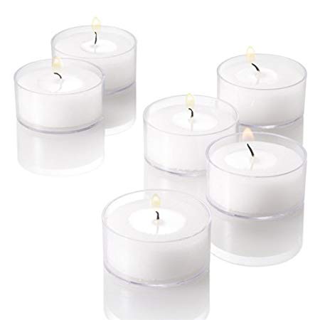 Higlow Wedding Clear Cup Tealight Candles Burns 4.5 Hour, Set of 125