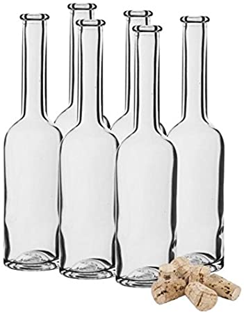 BROWIN 100ml - 10cl Glass bottles 6   Corks home brewing