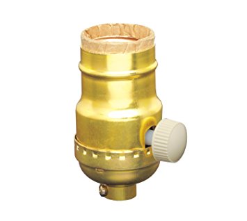 Leviton 6151 Incandescent Lamp Holder Socket Dimmer, Metal Finish, Brass Color