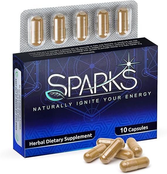 SPARKS - Potent and Natural Sports Nutrition, Energy Enhancing Supplement for Men and Women to Maintain Higher Levels of Vitality, Unwavering Strength, and Robust Endurance, Pack of 10