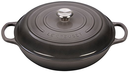 Le Creuset Signature Enameled Cast-Iron 5-Quart Round Braiser, Oyster