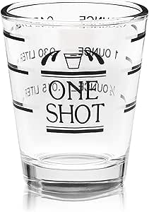 True Bullseye Measuring Shot Glasses, Shot Glass with Measurements, Small Measuring Glass Shot Glass Measuring Cup, Bar Measuring Cup, 1.5oz, Set of 1