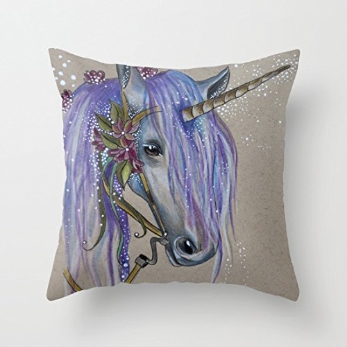 The Magical Faery Unicorn Pillow Covers Decorative Removable Valentines Day Pillows for Girls