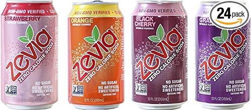 Zevia Zero Calorie Soda, Fruity Variety Pack, Naturally Sweetened, (Pack of 24)