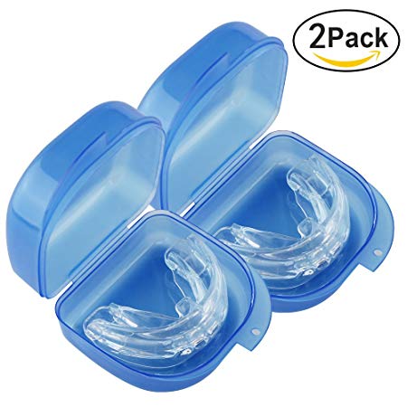 Grinigh 2018 Upgraded Anti Snoring AIDS Mouth Guard Snore Reducing 2 Pack for Natural and Comfortable Sleep
