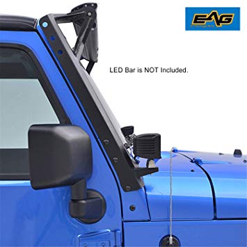 E-Autogrilles Windshield Mounting Brackets for 52" LED Lights for 07-17 Jeep Wrangler JK (LED Bar NOT Included)