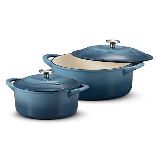 Tramontina Dutch Oven 2-Pack Set, 7 Quart & 4 Quart Ocean Blue