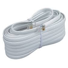 25 Feet White Telephone Extension Cord Cable Line Wire