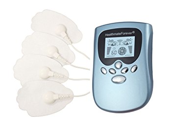 FDA cleared TENS unit PM8IS HealthmateForever 8 modes 4 pads palm massagers professional TENS unit system digital therapy massager Handheld Electronic Pulse digital Unit, electrotherapy device The Portable, Powerful, Rechargeable Massager for Electrotherapy Pain Management -- Pain Relief Therapy : Chosen by Sufferers of Tennis Elbow, Carpal Tunnel Syndrome, Arthritis, Bursitis, Tendonitis, Plantar Fasciitis, Sciatica, Back Pain, Fibromyalgia, Shin Splints, Neuropathy and other Inflammation Ailments. Lifetime Warranty (Blue)