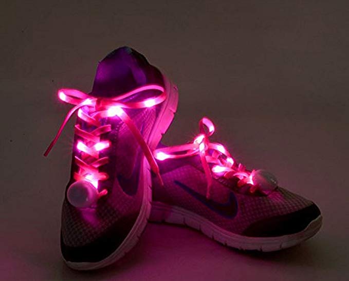 Flammi LED Nylon Shoelaces Light Up Shoe Laces with 3 Modes in 5 Colors Disco Flash Lighting the Night for Party Hip-hop Dancing Cycling Hiking Skating-Type C