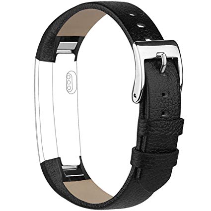 Vancle Band Compatible with Fitbit Alta/Fitbit Alta HR 2017 Leather Wristband Adjustable Replacement Accessories Strap with Buckle for Fitbit Alta and Fitbit Alta HR