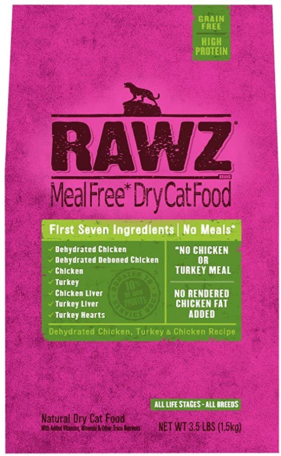 Rawz Meal Free Dry Cat Food Dehydrated Chicken, Turkey Chicken Recipe (3.5 lb)