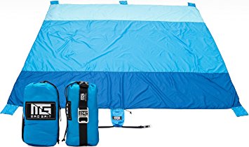 9’ X 10’ ft. XL Beach Blanket - Oversized, Sand Proof, Waterproof, Ultra Portable, Lightweight & Compact Large Beach Towel. Best Family Travel Outdoor Picnic Throw / Cover - Free Bonus Bottle Opener
