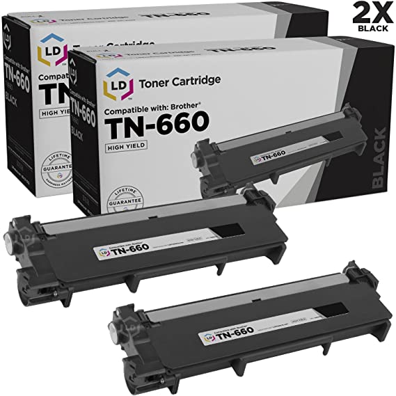LD Compatible Toner Cartridge Replacement for Brother TN660 High Yield (Black, 2-Pack)
