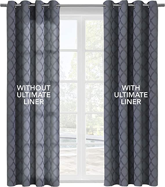 Thermalogic Ultimate Thermal Energy Saving Blackout Window Curtain Liner, 45 in x 113 in, Soft White