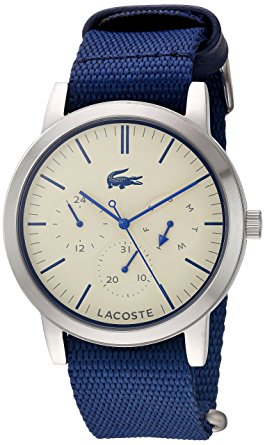 Lacoste Women's 'Metro' Quartz Stainless Steel and Nylon Automatic Watch, Color:Blue (Model: 2010875)