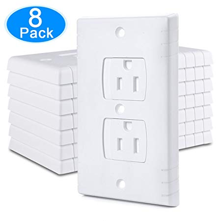 AUSTOR Electric Outlet Covers Baby Safety Wall Guards Socket Plugs Self-Closing Plate Alternate Protector for Child Proofing, 8 Pack