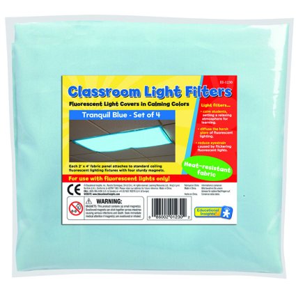 EDUCATIONAL INSIGHTS FLUORESCENT LIGHT FILTERS (TRANQUIL BLUE), SET OF 4