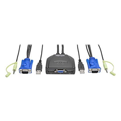 Tripp Lite 2-Port USB / VGA Cable KVM Switch w/Audio & USB Peripheral Sharing  (B032-VUA2)