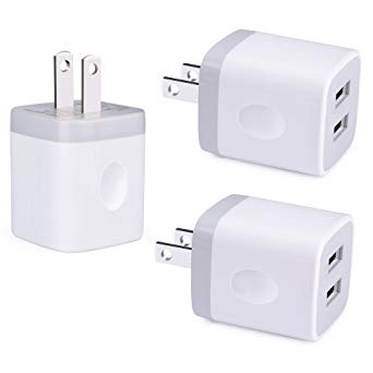 Phone Charger Box, FiveBox 2.1A USB Wall Charger Plug Charger Block Brick Dual Port Charging Cube Base For iPhone X/8/7/6/6 Plus iPad, Samsung Galaxy S9 S8 S7, Google, Nokia, Sony, Motorola, Android