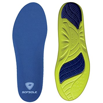Sof Sole Mens Athlete Lightweight Performance Replacement Shoe Insole / Insert, Foot Size 7-8.5 (2 Pack)