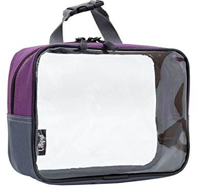 Clear Travel Toiletry Bag, Carry On Cosmetic Bag, Makeup Pouch & Purse Organizer