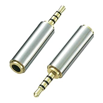 2pack Male to Female Headphone Gold Plated Jack AUX Audio Adapter Converter (2.5 Male to 3.5 Female)