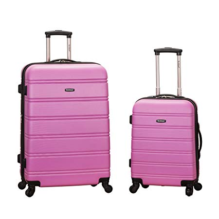 Rockland Luggage 20 Inch and 28 Inch 2 Piece Expandable Spinner Set, Pink
