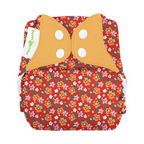 bumGenius Freetime All-In-One One-Size Snap Closure Cloth Diaper - Little House in the Big Woods Collection (Prairie Flowers)