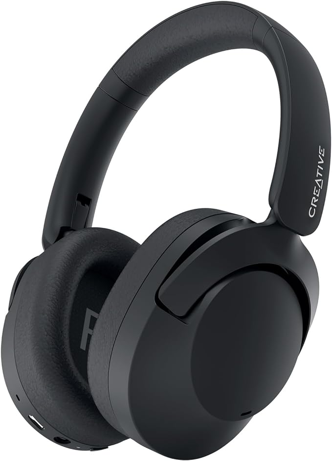 Creative Zen Hybrid 2 Wireless Over-Ear Headphones, Up to 67 Hours (ANC Off), Hybrid Active Noise Cancellation, Ambient Mode (Black)