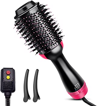 Hair Dryer Brush Blow Dryer Brush in One, One-Step Hair Dryer and Volumizer, Negative Ion Ceramic Brush Blow Dryer Styler, Hair Brush Dryer for 120 Volt USA outlets only. Red
