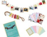 Bundle Monster Wall Deco DIY Paper Photo Frame with Mini Clothespins and Stickers - Fits 4x 6 Pictures 1 Multi-color