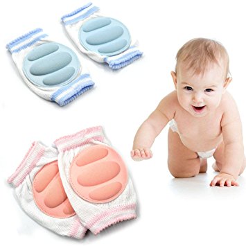 Cunina Adjustable Elastic Infant Toddler Baby Knee pads Knee Elbow Pads for Baby Crawling Safety Protector 3 Pairs