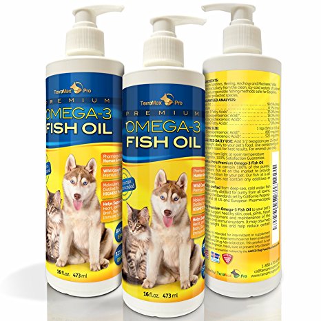 Premium Liquid Omega-3 Fish Oil for Dogs and Cats - All-Natural Human Grade Food Supplement - Wild Caught from the Nordic Waters of Iceland - Higher EPA, DHA than Alaskan Salmon Oil