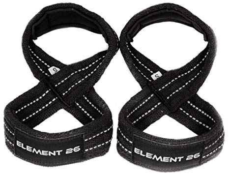 Element 26 Padded Figure 8 Lifting Straps - Weightlifting Straps - Figure 8 Straps - Wrist Straps for Men, Women, Crossfit, Weight Lifting, Deadlifts - Deadlifting Straps