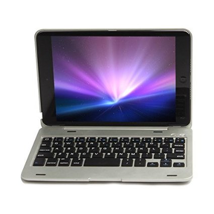 iPad Mini 4 Keyboard Case, Eoso Ultra Thin Folio Smart Stand Case Shell Cover with Wireless Bluetooth Keyboard For Apple iPad Mini 4 (Silver)