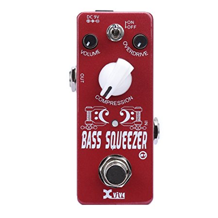 Xvive Bass Pedal Distortion,Compression,Squeezer,Overdrive Bass Effect Pedal