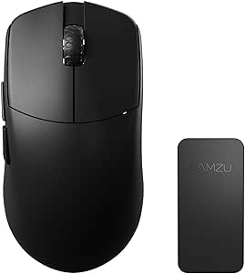 Lamzu Maya 4K Wireless Gaming Mouse, Ultra Lightweight 45g, Mechanical Switch,26000 DPI, Symmetrical, MCU Nordic 52840, Silver TTC Encoder, PAW3395 Sensor-4K Dongle Included (Black)