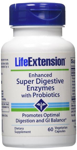 Life Extension Enhanced Super Digestive Enzyme with Probiotics, 60 Count